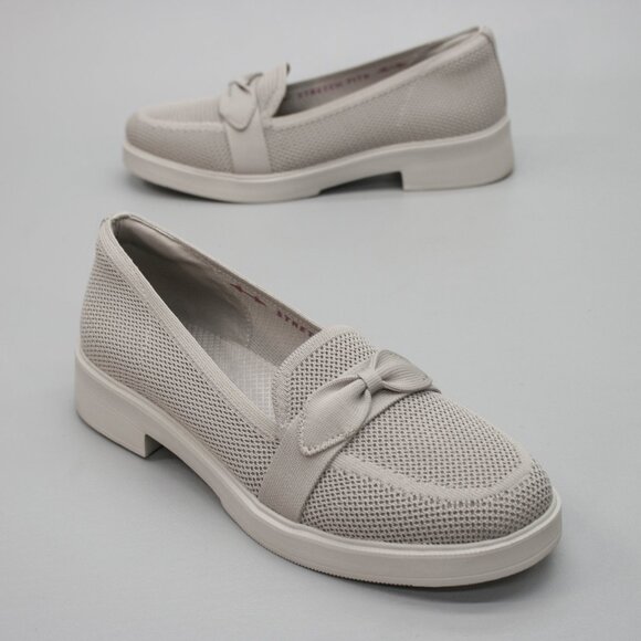 Skechers Ladies 10 Cleo Taylor Desire Taupe Knit Slip-on Loafers Shoes - 159029 - Picture 1 of 12